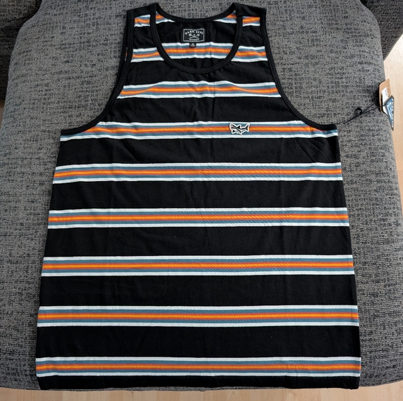 Dark Seas Other - Dark Sea Men’s Black Striped Tank Top with Multicolor Bands